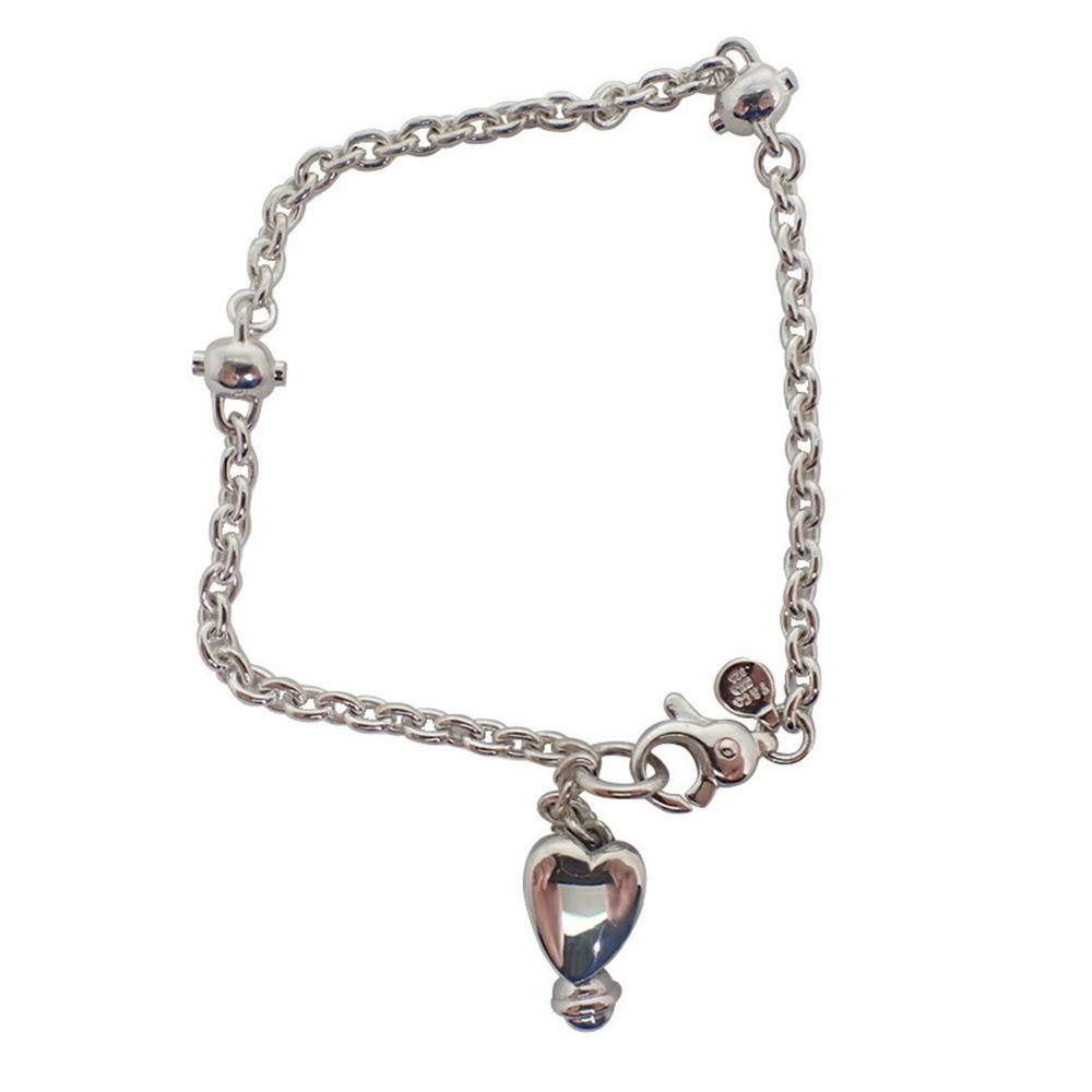 TIFFANY Authentic Silver Heart Charm Bracelet